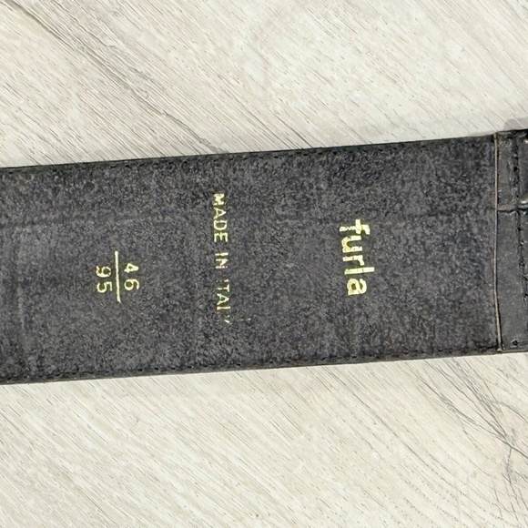 EUC Vintage Furla Black Leather Belt Made in Italy main image 5